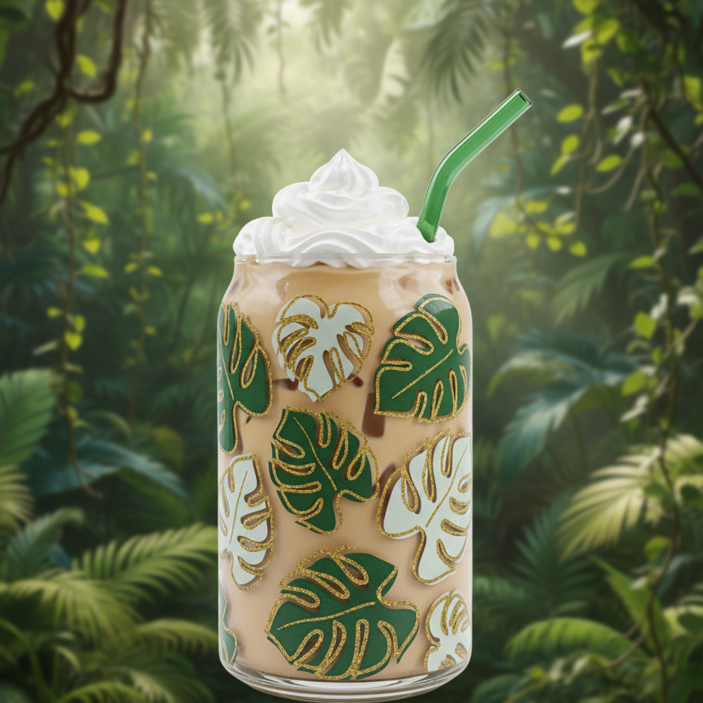 Sklenička Monstera Gold