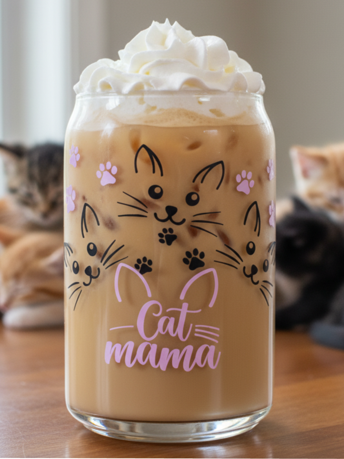 Sklenička Cat mama fialová